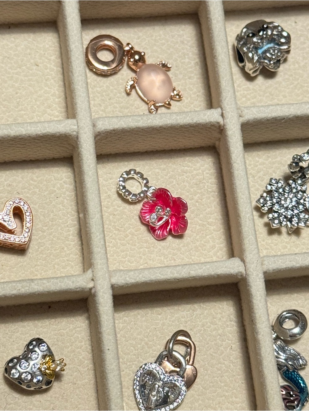 Pandora Pink Enamel Flower Dangle Charm - Women Jewelry